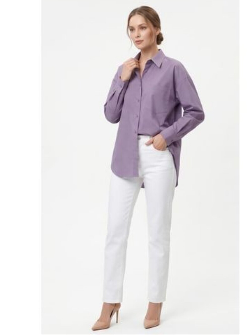 NWT Forever 21 Purple Lilac Oversized Button Down Shirt